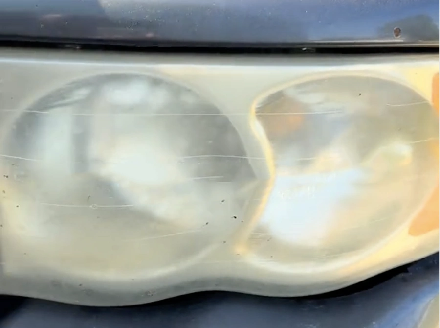 Dodge Ram headlight before restoration